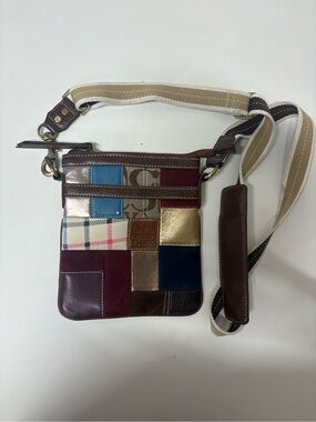 Coach | Vintage Leather Holiday Patchwork Bag